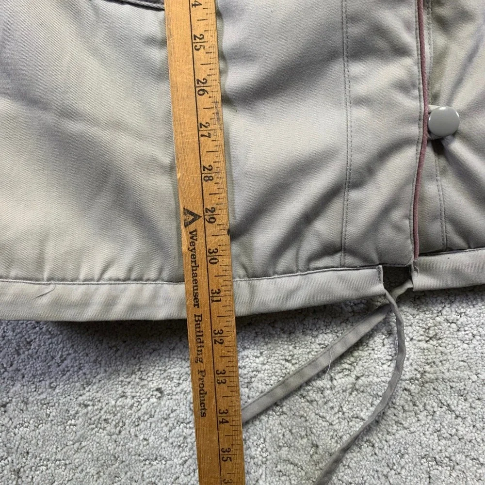 Vintage Mod Maid Womens Jacket Medium Gray Lined Hooded Zip Up Parka Winter Coat
